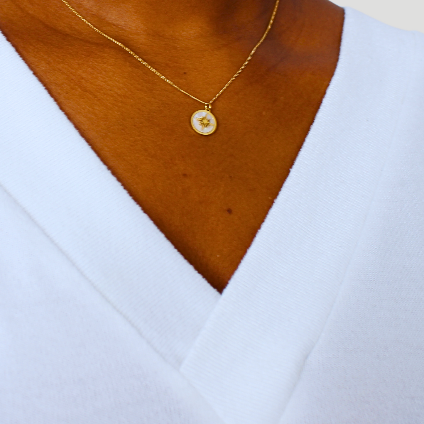 Aura |Collier en acier inoxydable et perle d'eau douce