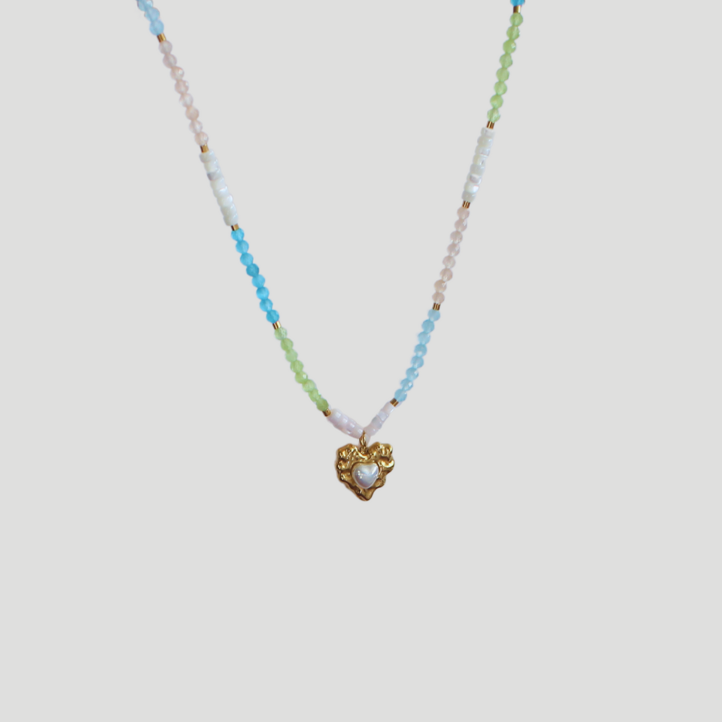 Iris | Collier en Pierres Naturelles et Acier Inoxydable