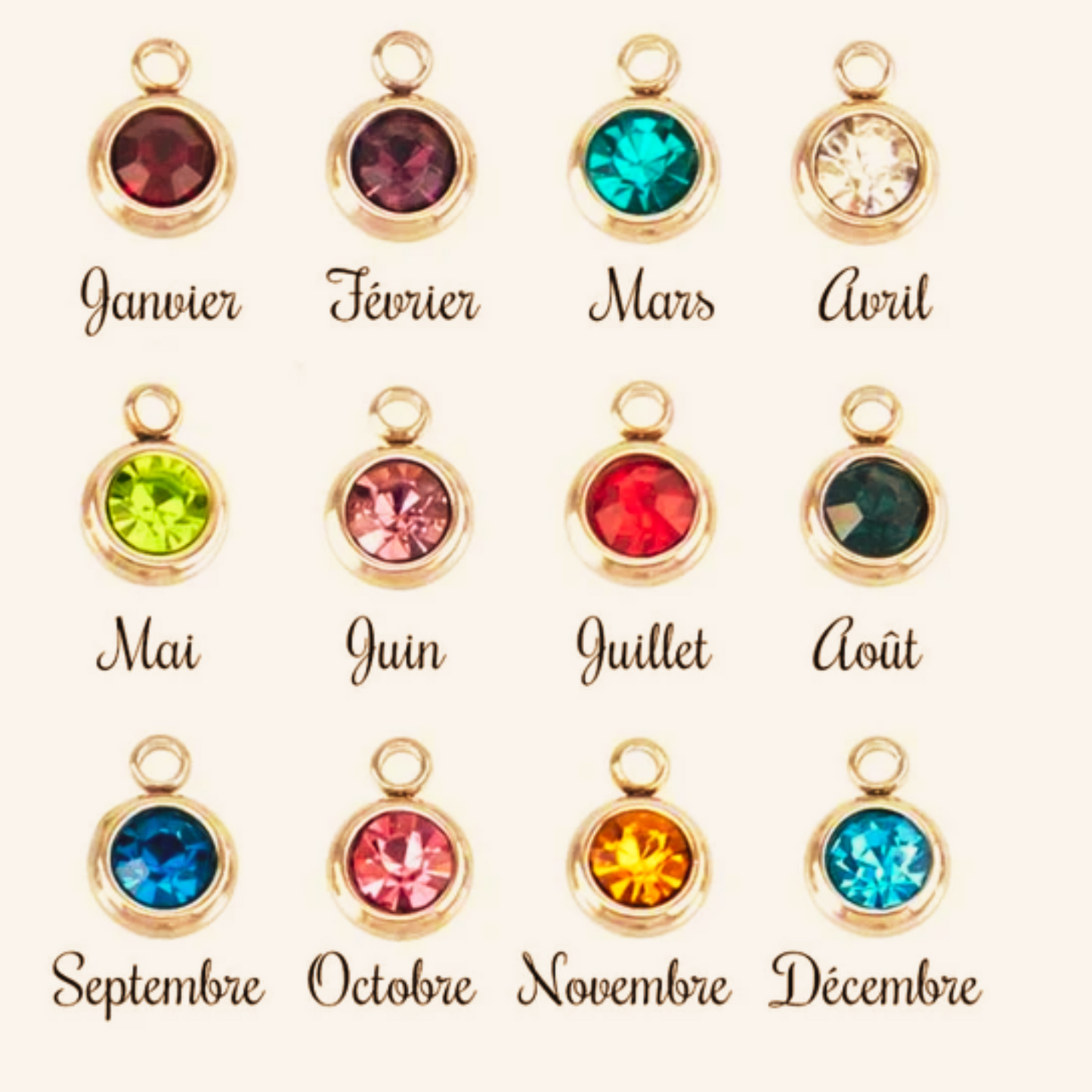 Élégante | collier en acier inoxydable et pierre de naissance