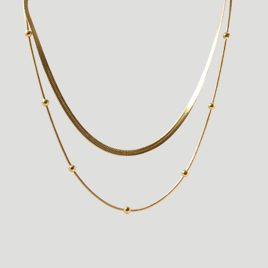 Aya | Double collier en acier inoxydable