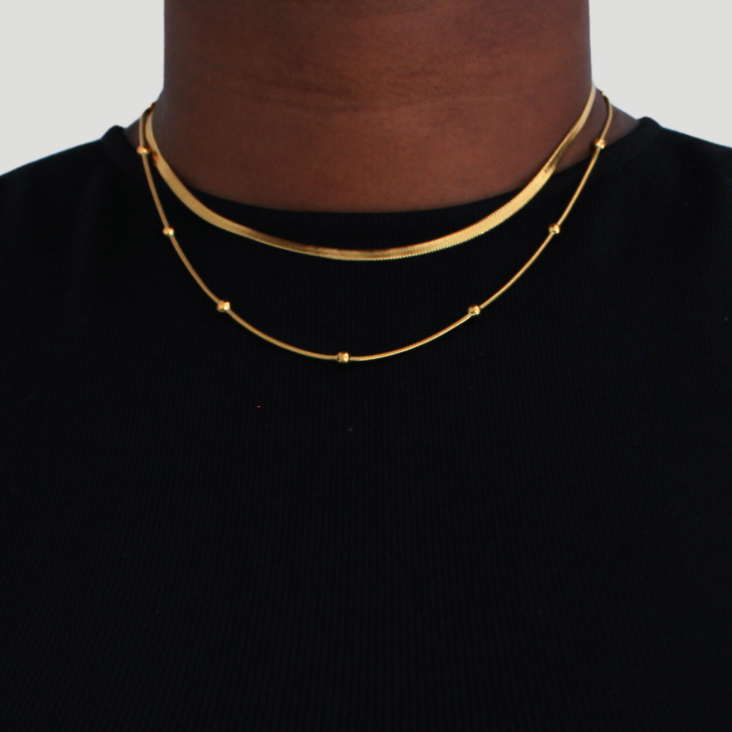 Aya | Double collier en acier inoxydable