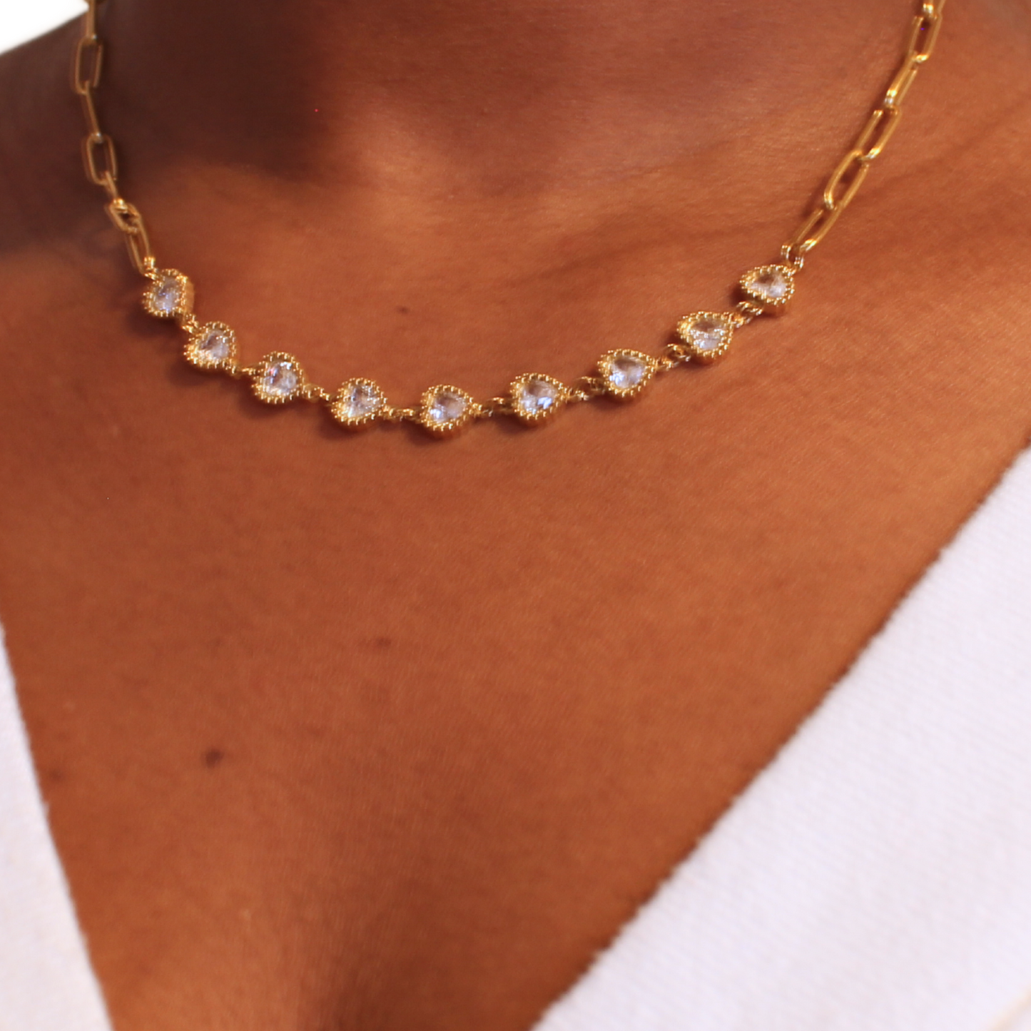 Yasmine |Collier en acier inoxydable et zircon