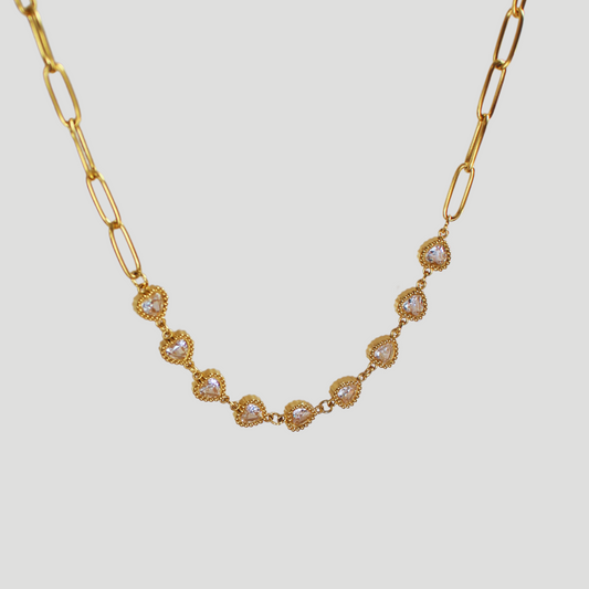 Yasmine |Collier en acier inoxydable et zircon