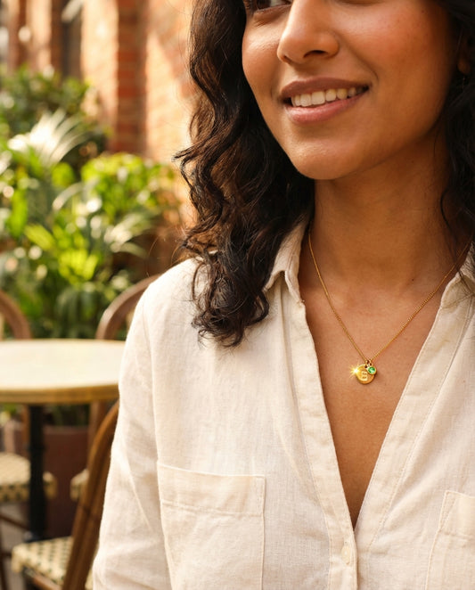 Délicate | Collier personnalisé en acier inoxydable et pierre de naissance